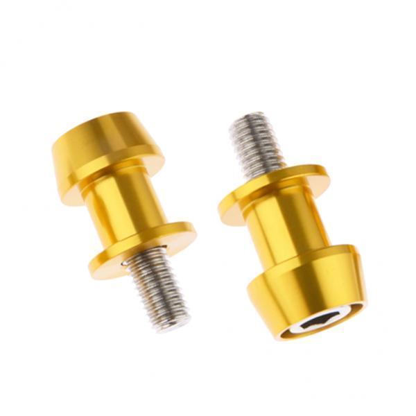 funtasica 2x2pcs 8mm Universal Motorcycle CNC Swing Arm Slider Spools gold 2 Pcs